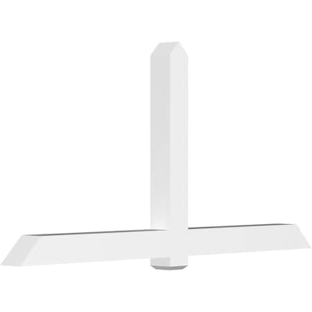 Ekena Millwork Eugene Architectural Grade PVC Gable Bracket, 96"W x 48"H x 6"D x 6"F, 12/12 Pitch GBP096X48X0606EUG00